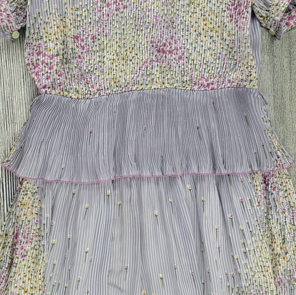Vintage Tokyo Japan Japanese Ruffle Floral Midi Dress - Picture 7 of 16
